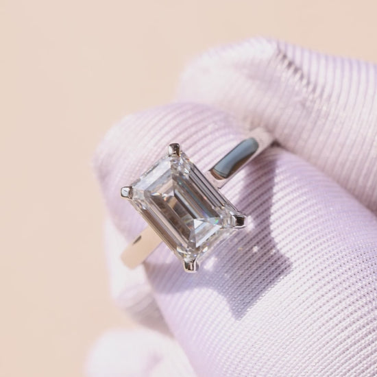 4.08 Carat Emerald Cut Lab Grown Diamond Classic Solitaire Engagement Ring - Video Overview