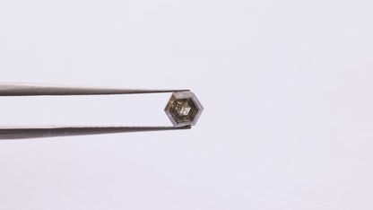 0.93 Ct Hexagon Brilliant Cut Salt and Pepper Diamond