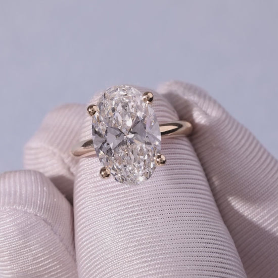 7.03 Carat Oval Cut Lab Grown Diamond Classic Solitaire Engagement Ring - Video Overview
