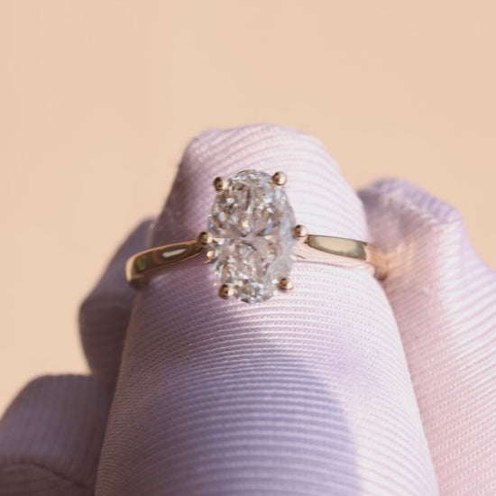 2.02 Carat Oval Cut Lab Grown Diamond Classic Solitaire Engagement Ring - Video Overview
