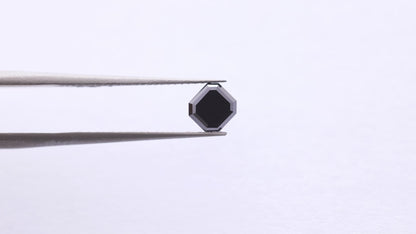 0.76 Ct Asscher Brilliant Cut Salt and Pepper Diamond
