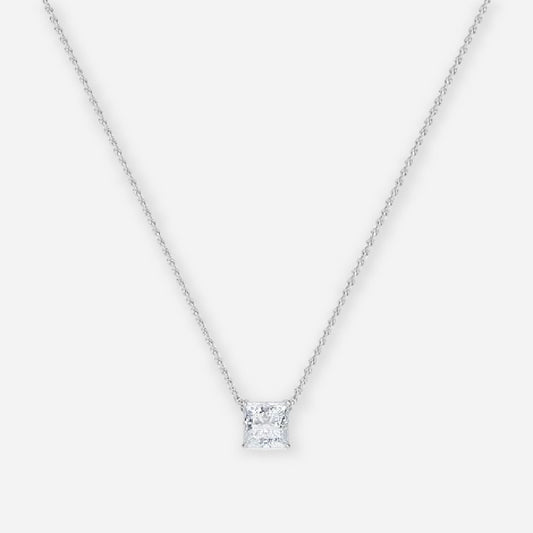 Princess Moissanite Solitaire Pendant