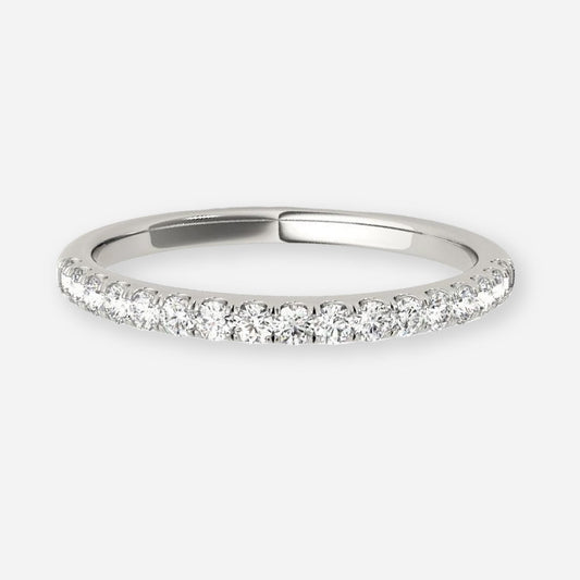0.25ct Lark Round Lab Grown Diamond Shared Prong Half Eternity Anniversary Band In 14K White Gold (US Size: 4)