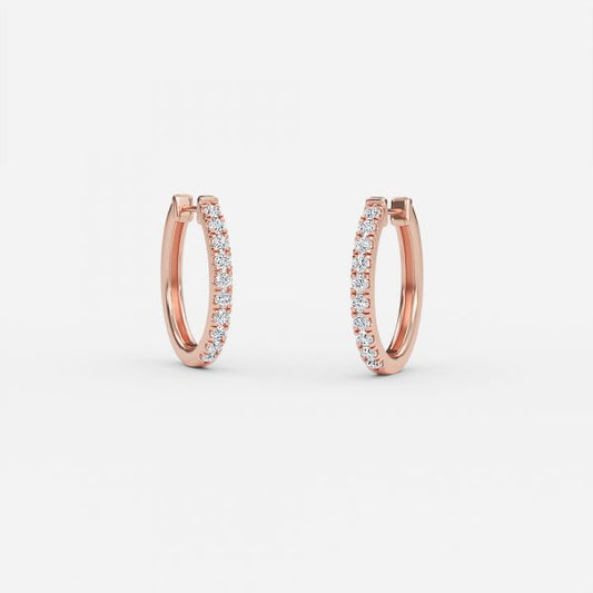 0.25ctw Round Lab Grown Diamond Hoop Earrings In 14K Rose Gold