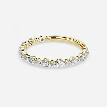 0.56ct Vintage Round Lab Grown Diamond Shared Prong Stackable Band In 14K Yellow Gold (US Size: 7.25)