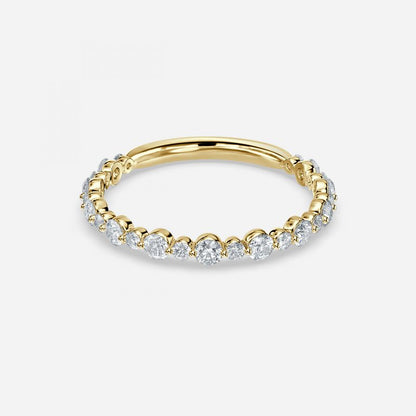 0.56ct Vintage Round Lab Grown Diamond Shared Prong Stackable Band In 14K Yellow Gold (US Size: 7.25)