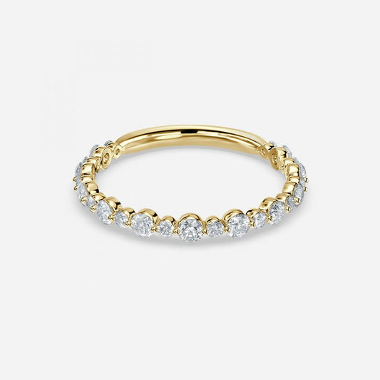 0.56ct Vintage Round Lab Grown Diamond Shared Prong Stackable Band In 14K Yellow Gold (US Size: 7.25)