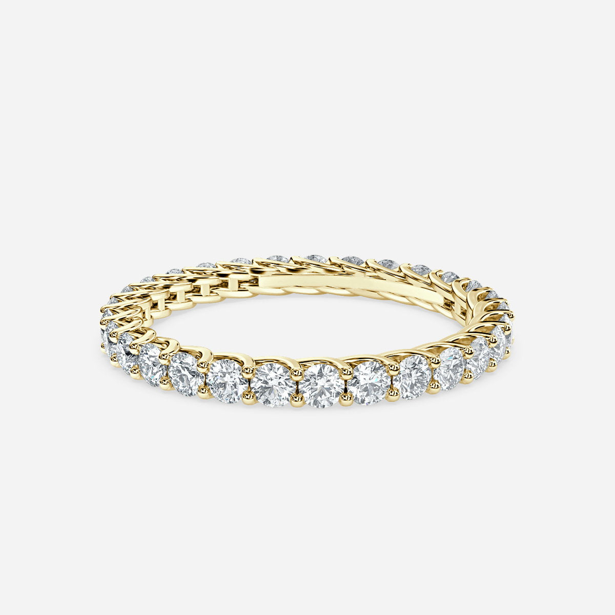 3.00ct Ellsa Round Lab Grown Diamond Shared Prong Full Eternity Band In 14K Yellow Gold (US Size: 5.5)