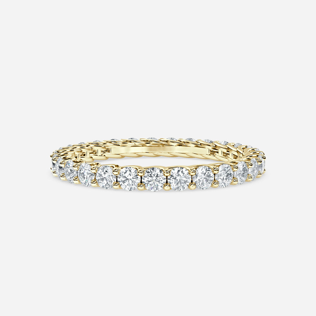 2.00ct Ellsa Round Lab Grown Diamond Shared Prong Full Eternity Band In 18K Yellow Gold (US Size: 5.5)