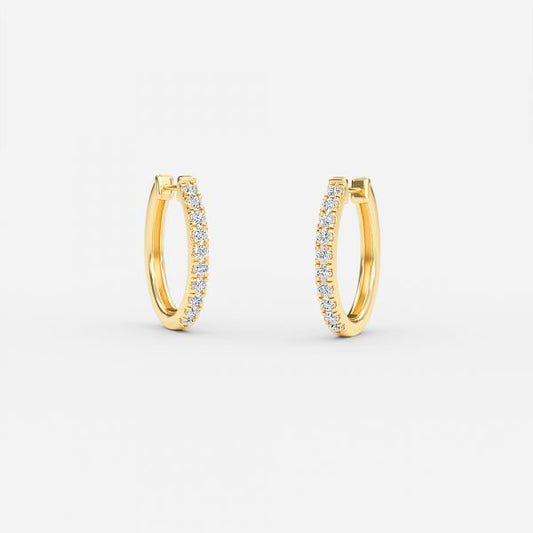 0.25ctw Round Lab Grown Diamond Hoop Earrings In 18K Yellow Gold